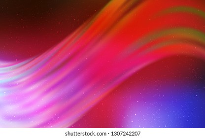 Light Blue, Red vector texture with milky way stars. Shining colored illustration with bright astronomical stars. Smart design for your business advert.