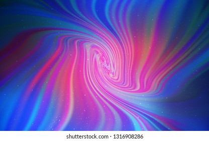 Light Blue, Red vector texture with milky way stars. Glitter abstract illustration with colorful cosmic stars. Pattern for astronomy websites.