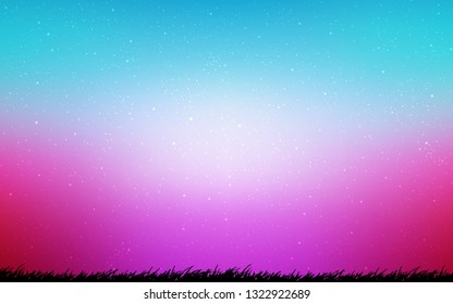 Light Blue, Red vector texture with milky way stars. Shining illustration with sky stars on abstract template. Template for cosmic backgrounds.