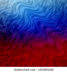 Light Blue, Red vector texture with curves. Brand new colorful illustration with bent lines. Pattern for commercials, ads.