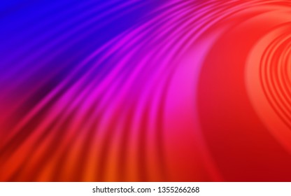 Light Blue, Red vector texture with curved lines. Colorful abstract illustration with gradient lines. Template for cell phone screens.