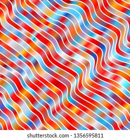 Light Blue, Red vector texture with circular arc. Colorful illustration in abstract style with bent lines. Pattern for websites, landing pages.