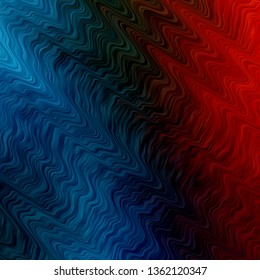 Light Blue, Red vector texture with curves. Illustration in halftone style with gradient curves. Pattern for websites, landing pages.