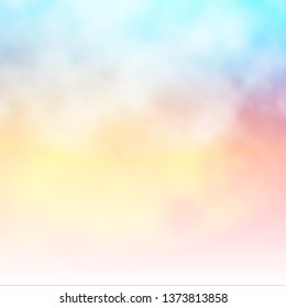 Light Blue, Red vector texture with cloudy sky. Gradient illustration with colorful sky, clouds. Beautiful layout for uidesign.