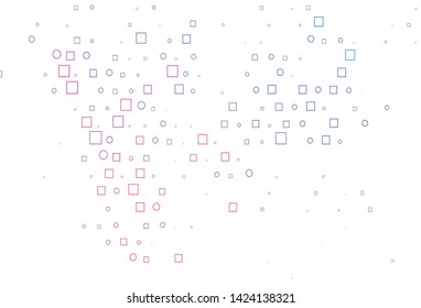 Light Blue, Red vector texture with disks, rectangles. Abstract backdrop with colorful circles, rectangles. Pattern for ads, leaflets.