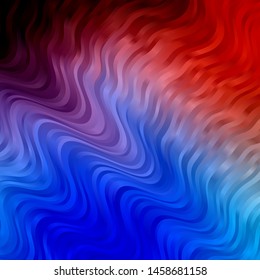 Light Blue, Red vector texture with wry lines. Brand new colorful illustration with bent lines. Design for your business promotion.