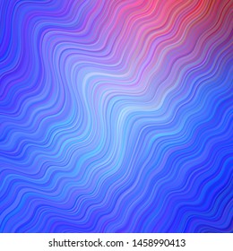 Light Blue, Red vector texture with wry lines. Shining colorful illustration in simple style. Colorful wave pattern for your design.
