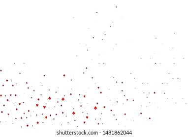 Light Blue, Red vector texture with playing cards. Colored illustration with hearts, spades, clubs, diamonds. Pattern for leaflets of poker games, events.