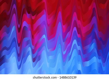 Light Blue, Red vector texture with bent lines. Creative illustration in halftone style with gradient. The best colorful design for your business.