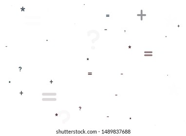 Light Blue, Red vector texture with mathematic symbols. Colored mathematic signs with gradient on white background. Pattern for ad, booklets, leaflets of education.
