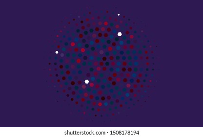Light Blue, Red vector texture with colorful hexagons. Glitter abstract illustration in hexagonal style. New template for your brand book.