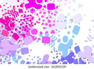 Light Blue, Red vector texture with abstract forms. Colorful chaotic forms with gradient in modern style. Elegant design for wallpapers.