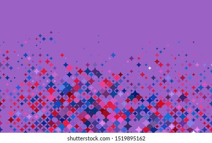 Light Blue, Red vector texture with beautiful stars. Decorative shining illustration with stars on abstract template. The pattern can be used for new year ad, booklets.