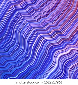 Light Blue, Red vector texture with wry lines. Bright sample with colorful bent lines, shapes. Best design for your posters, banners.
