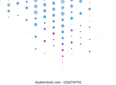 Light Blue, Red vector texture with disks. Blurred bubbles on abstract background with colorful gradient. New template for your brand book.