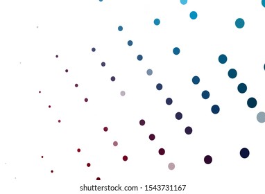 Light Blue, Red vector texture with disks. Beautiful colored illustration with blurred circles in nature style. Pattern for ads, leaflets.