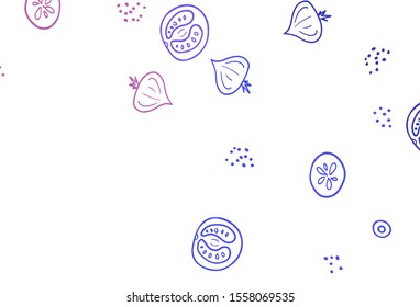 Light Blue, Red vector texture with delicious snacks. Beautiful colorful illustration with food in doodle style. Template for meal cooking in kitchen.