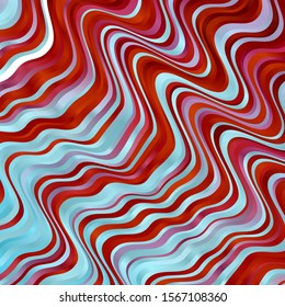 Light Blue, Red vector texture with circular arc. Colorful illustration in abstract style with bent lines. Pattern for websites, landing pages.