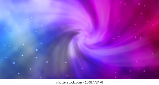 Light Blue, Red vector texture with beautiful stars. Shining colorful illustration with small and big stars. Theme for cell phones.