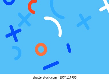 Light Blue, Red vector texture with mathematic symbols. Blurred design in simple style with collection of numerals. Pattern for ad, booklets, leaflets of education.