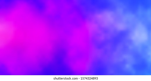 Light Blue, Red vector texture with cloudy sky. Illustration in abstract style with gradient clouds. Pattern for your booklets, leaflets.