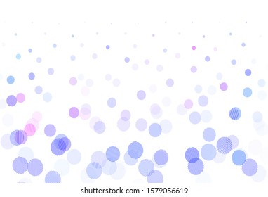 Light Blue, Red vector texture with disks. Blurred bubbles on abstract background with colorful gradient. Pattern for futuristic ad, booklets.