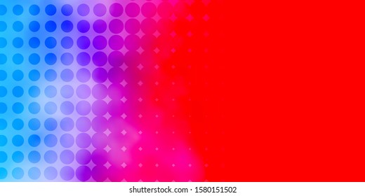 Light Blue, Red vector texture with disks. Abstract decorative design in gradient style with bubbles. New template for a brand book.