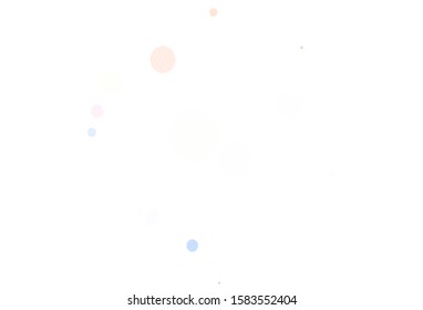 Light Blue, Red vector texture with disks. Glitter abstract illustration with blurred drops of rain. Pattern for ads, leaflets.