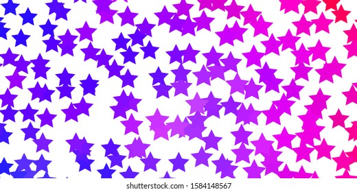 Light Blue, Red vector texture with beautiful stars. Decorative illustration with stars on abstract template. Best design for your ad, poster, banner.