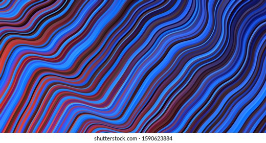 Light Blue, Red vector texture with wry lines. Illustration in abstract style with gradient curved.  Pattern for booklets, leaflets.