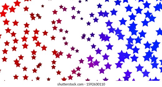 Light Blue, Red vector texture with beautiful stars. Shining colorful illustration with small and big stars. Design for your business promotion.