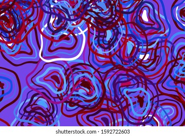 Light Blue, Red vector texture with wry lines. Colorful abstract illustration with gradient lines. Pattern for your business design.