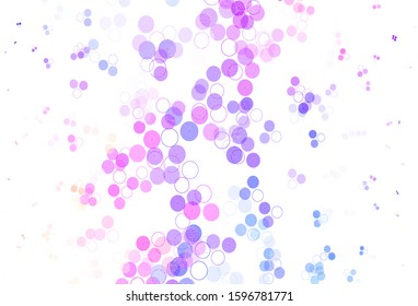 Light Blue, Red vector texture with disks. Blurred decorative design in abstract style with bubbles. Pattern for textures of wallpapers.