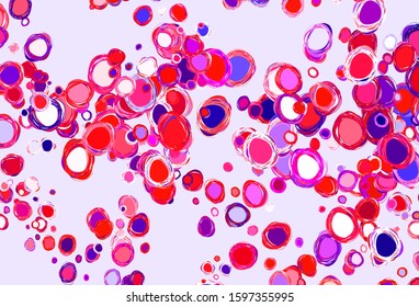 Light Blue, Red vector texture with disks. Blurred bubbles on abstract background with colorful gradient. Pattern for beautiful websites.