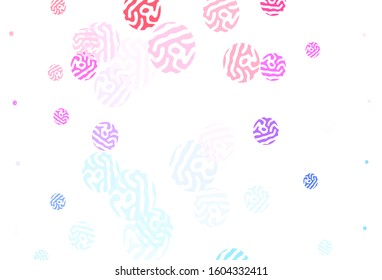 Light Blue, Red vector texture with disks. Blurred decorative design in abstract style with bubbles. Pattern for ads, leaflets.