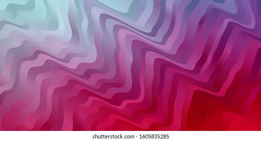 Light Blue, Red vector texture with curves. Colorful illustration, which consists of curves. Design for your business promotion.