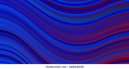 Light Blue, Red vector texture with circular arc. Colorful abstract illustration with gradient curves. Template for your UI design.
