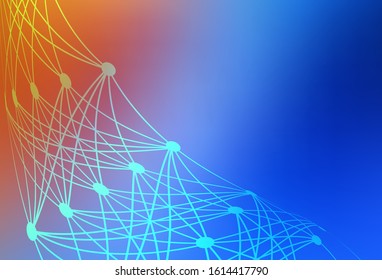 Light Blue, Red vector texture with artificial intelligence concept. Shining colorful illustration with real structure of AI. Pattern for science, futuristic designs.