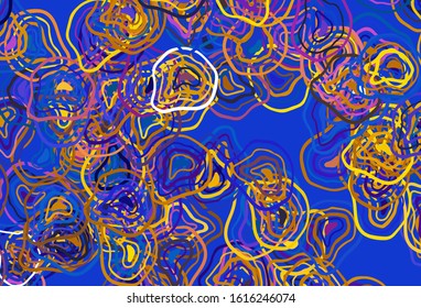 Light Blue, Red vector texture with curved lines. Colorful abstract illustration with gradient lines. A completely new design for your business.