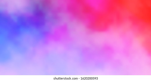 Light Blue, Red vector texture with cloudy sky. Gradient illustration with colorful sky, clouds. Template for websites.