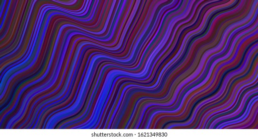 Light Blue, Red vector texture with bent lines. Colorful abstract illustration with gradient lines. New composition for your brand book.