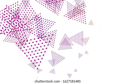 Light Blue, Red vector texture with triangular style with circles. Beautiful illustration with circles, triangles in nature style. Pattern for commercials.
