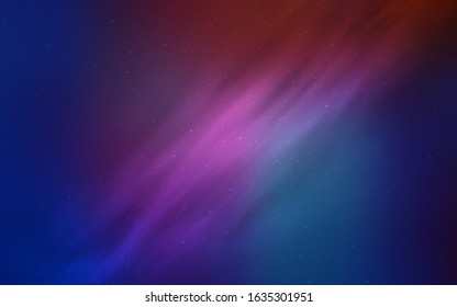 Light Blue, Red vector texture with milky way stars. Shining illustration with sky stars on abstract template. Pattern for futuristic ad, booklets.