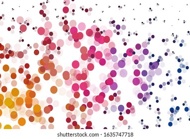 Light Blue, Red vector texture with disks. Illustration with set of shining colorful abstract circles. Pattern for futuristic ad, booklets.