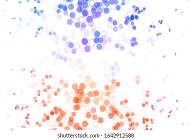 Light Blue, Red vector texture with disks. Beautiful colored illustration with blurred circles in nature style. Pattern for ads, leaflets.