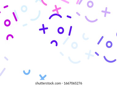 Light Blue, Red vector texture with mathematic symbols. Shining colorful illustration with isolated Digit signs. Pattern for school, grammar websites.