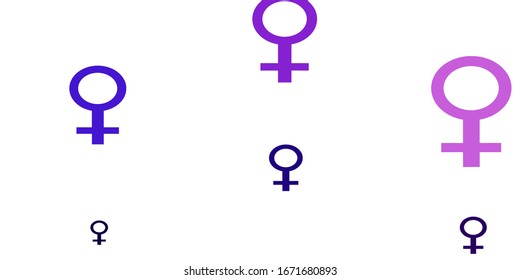 Light Blue, Red vector texture with women's rights symbols. Colorful illustration with gradient feminism shapes. Best design for your business.