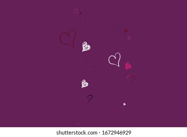 Light Blue, Red vector texture with lovely hearts. Beautiful celebration style hearts on abstract illustration. Pattern for marriage gifts, congratulations.