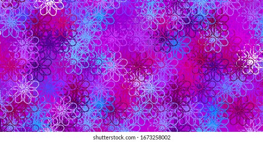 Light Blue, Red vector texture with curves. Abstract gradient illustration with wry lines. Pattern for business booklets, leaflets
