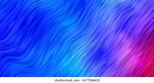 Light Blue, Red vector texture with wry lines. Bright sample with colorful bent lines, shapes. Template for cellphones.